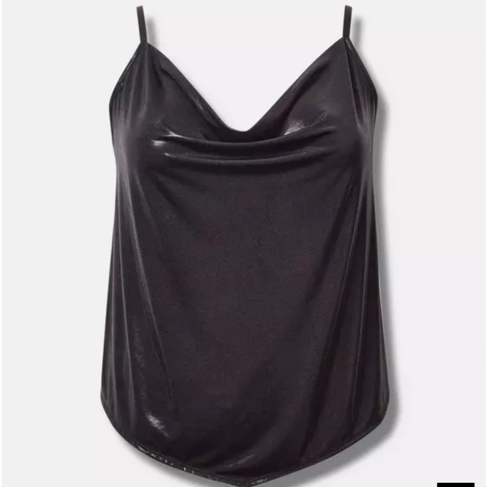 Torrid Shimmering Black Cowl Neck Top